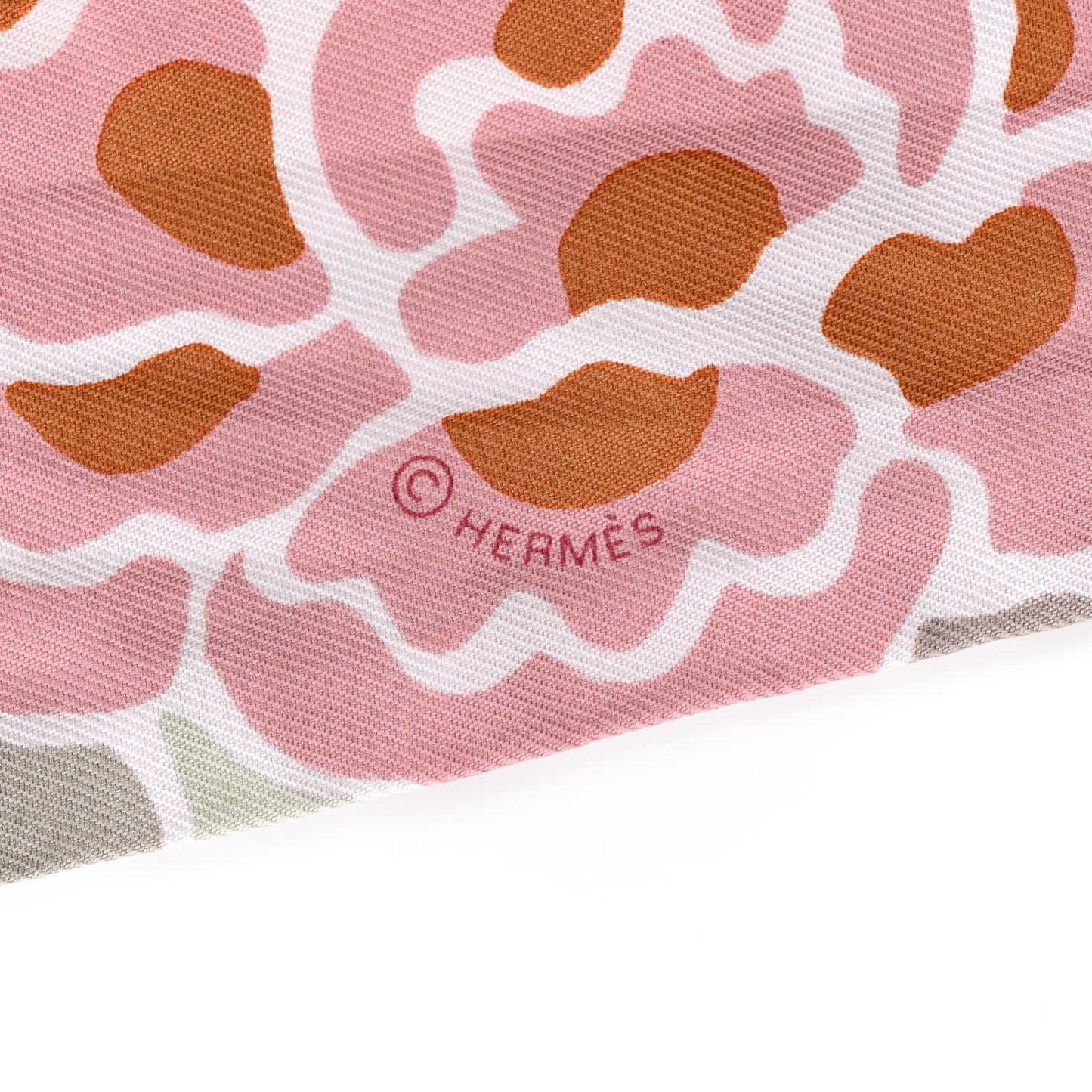 Silk Bingata Twilly Vieux Rose Vert De Eau