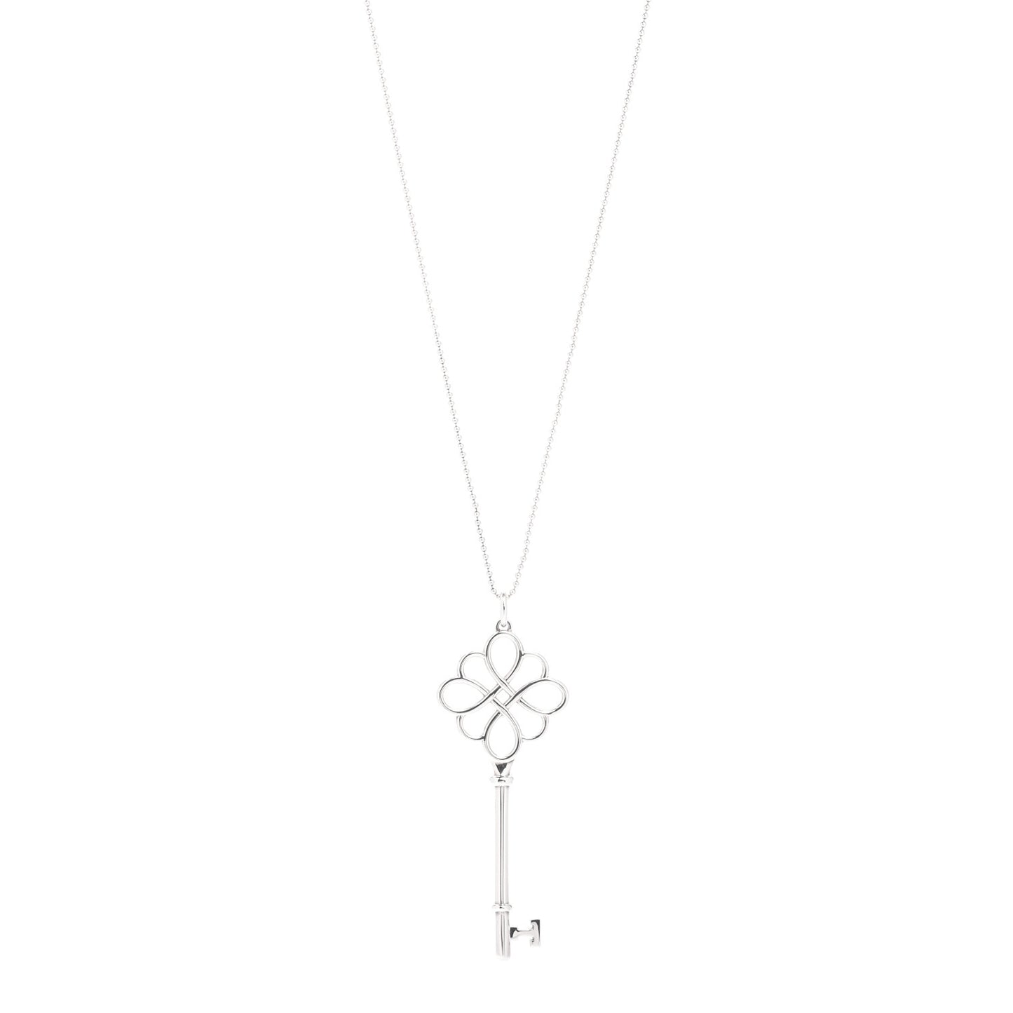 Sterling Silver Knot Key Pendant Necklace