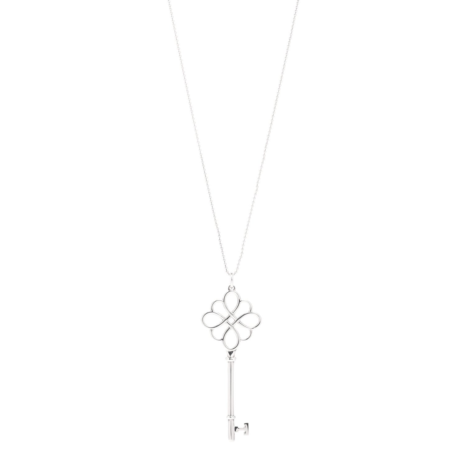 Tiffany Sterling Silver Knot Key Pendant Necklace 1 of 4