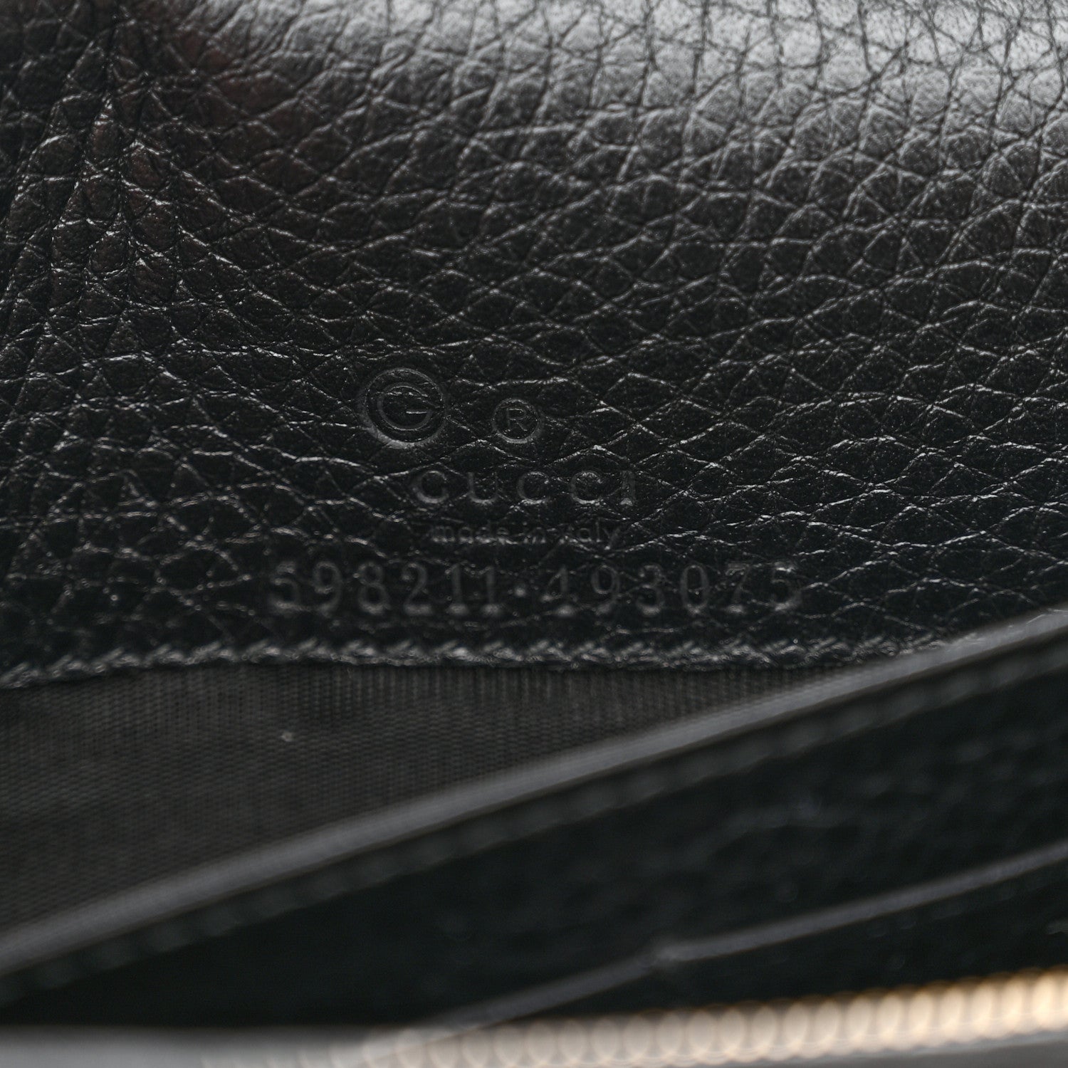 Gucci Pebbled Calfskin Soho Wallet On Chain Black 6 of 9
