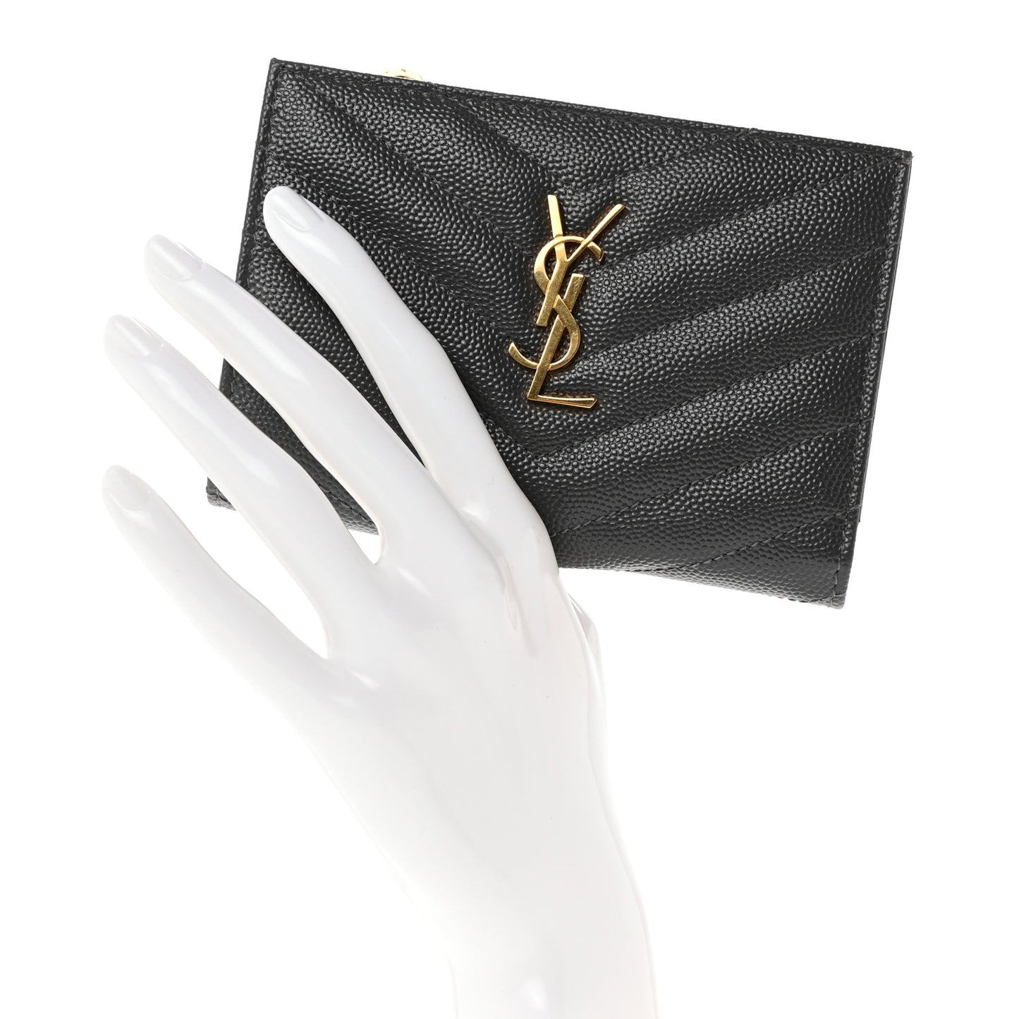 Grain De Poudre Matelasse Chevron Monogram Zipped Two-Part Wallet Storm