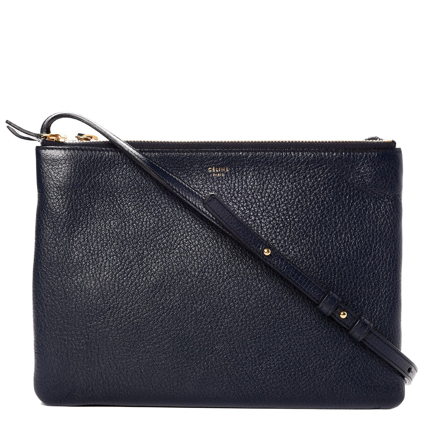 Goatskin Large Trio Crossbody Bag Dark Blue