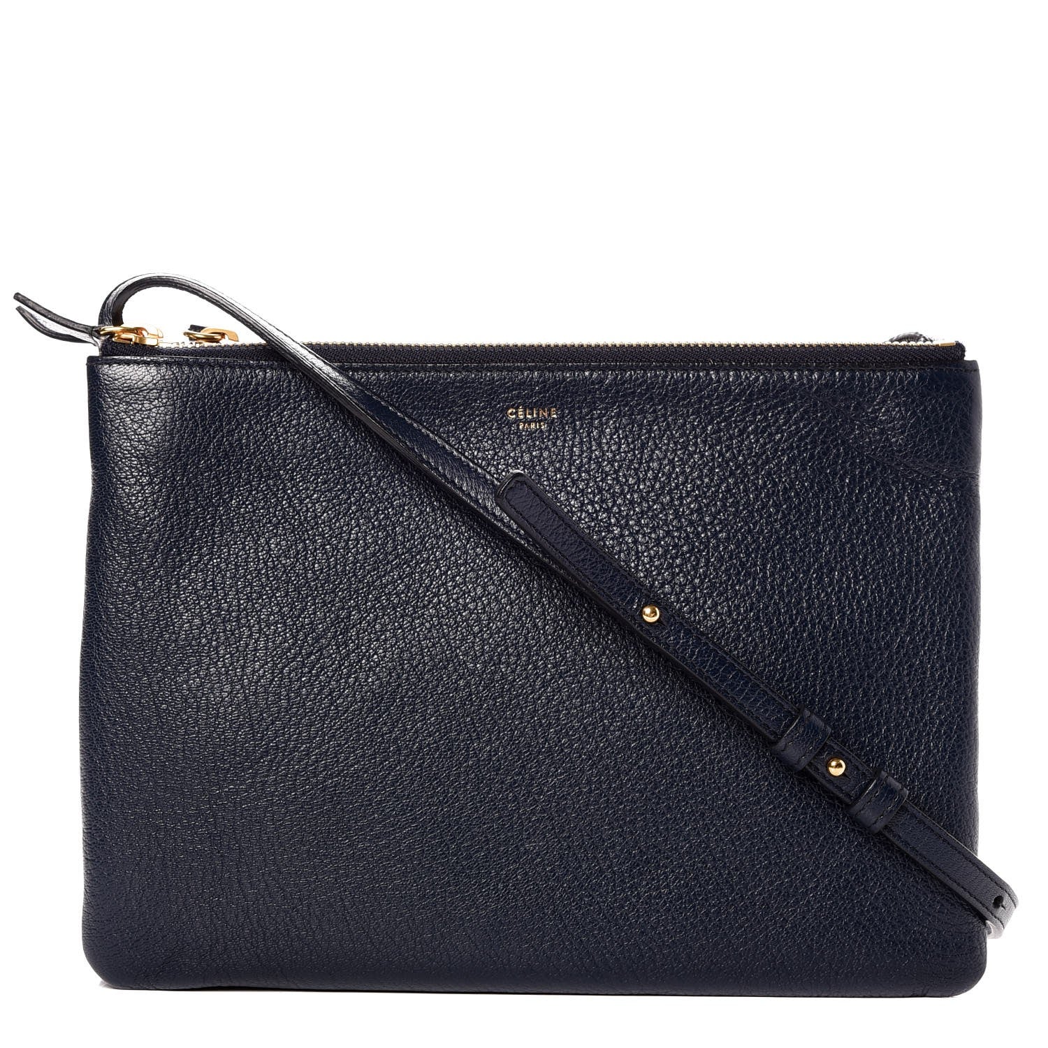 Celine Goatskin Large Trio Crossbody Bag Dark Blue 1 of 10