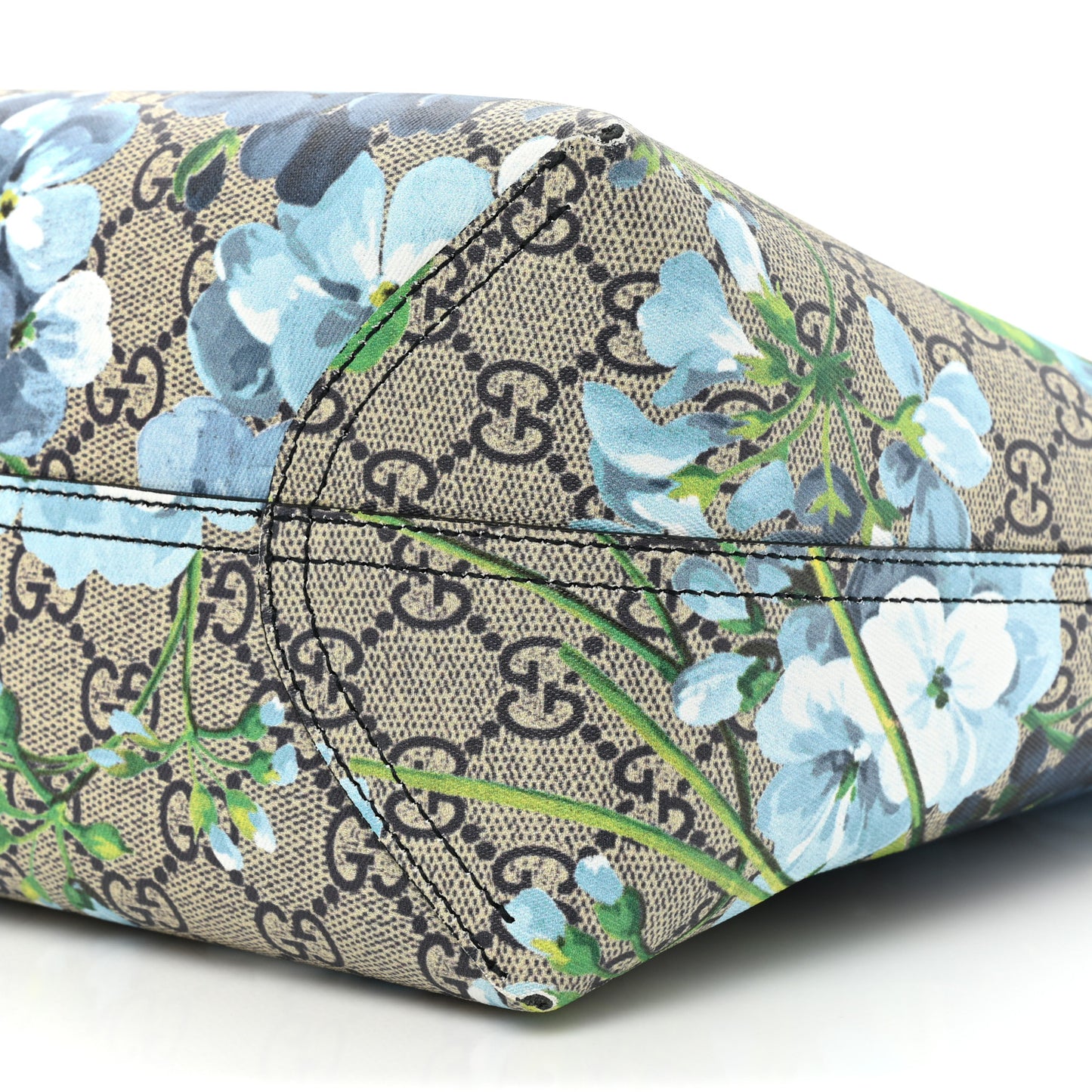 GG Supreme Monogram Blooms Medium Reversible Tote Beige Blue Navy