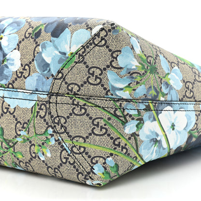 Gucci GG Supreme Monogram Blooms Medium Reversible Tote Beige Blue Navy 7 of 14
