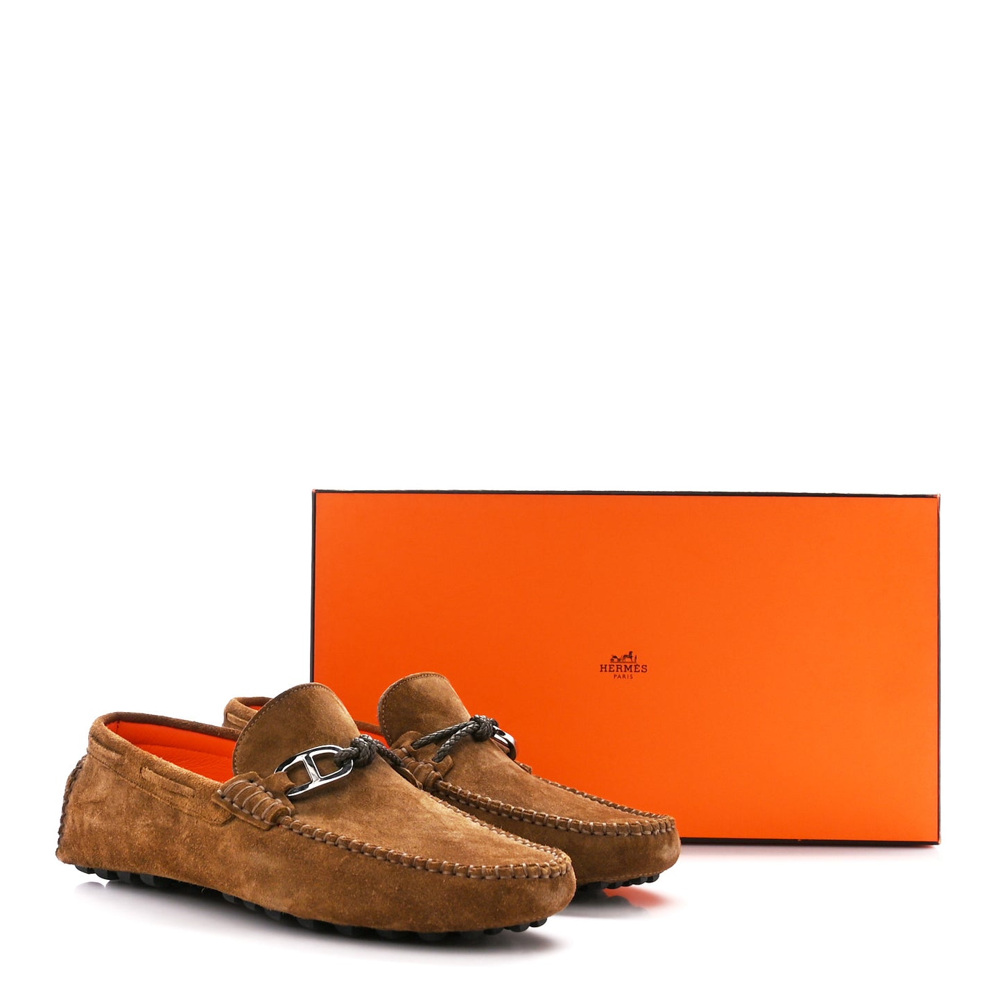 Suede Goatskin Mens Alessandro Moccasin Loafers 39 Havane