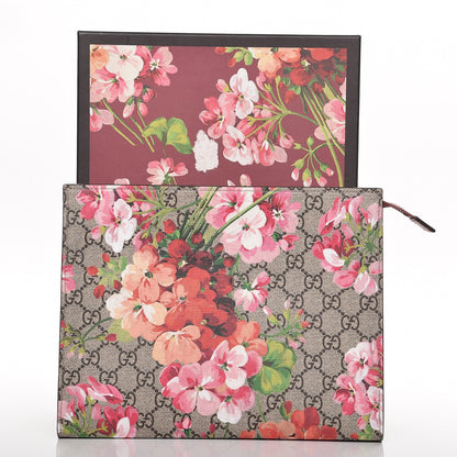 Gucci GG Supreme Monogram Blooms Large Cosmetic Case Beige Multicolor Dry Rose 9 of 9