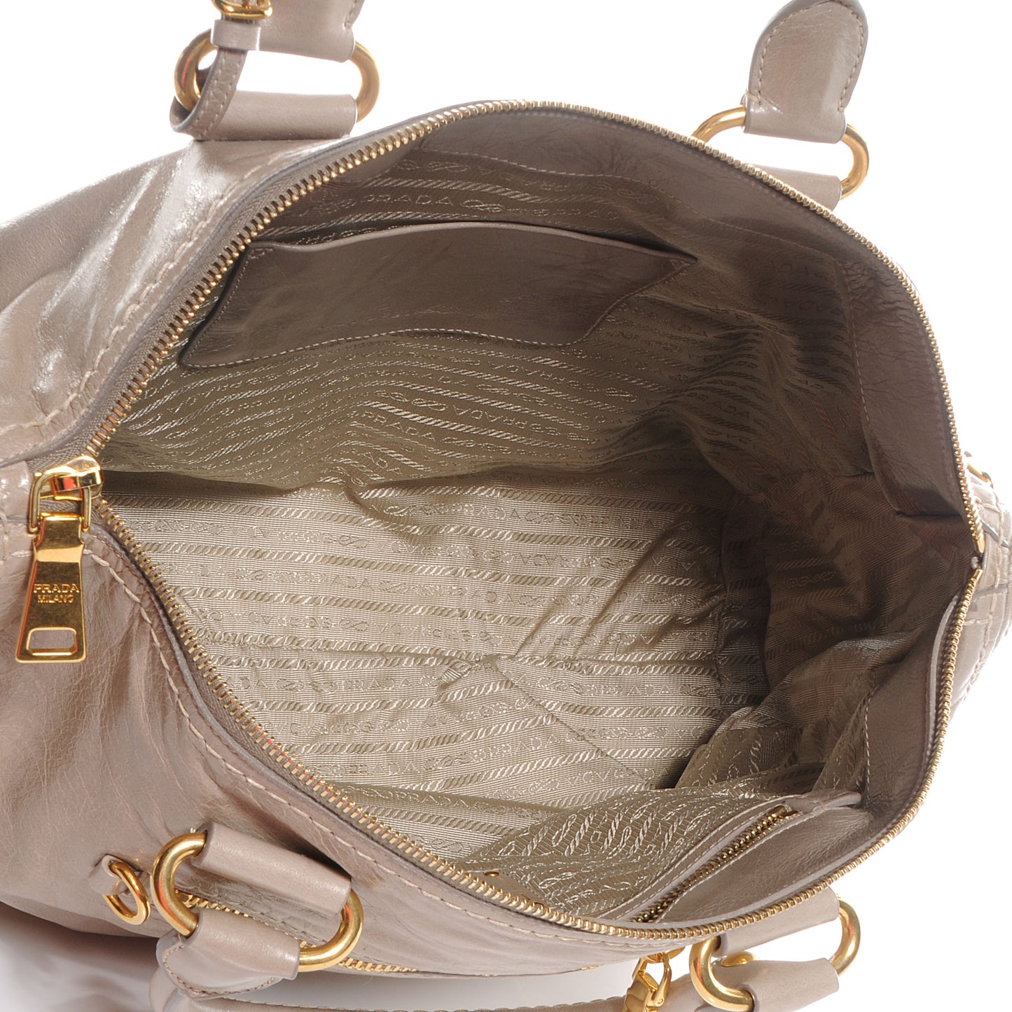 Vitello Shine Shopping Satchel Pomice