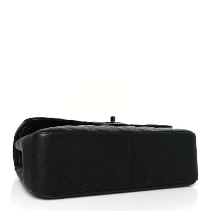 Chanel Crumpled Calfskin Quilted Jumbo Double Flap So Black 4 of 9