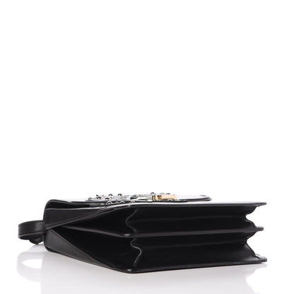 Versace Calfskin Leaf Medium DV One Satchel Black 5 of 10
