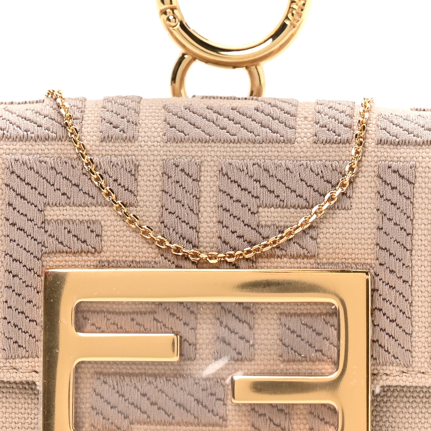 FENDI Nano Baguette FFロゴ キャンバス バッグ Fendi Canvas Vitello King FF Embroidered Nano Maxi Buckle Baguette