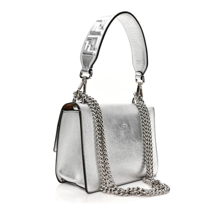 Fendi Vitello Catalan Mirror F is Fendi Small Kan U Shoulder Bag Argento 3 of 20