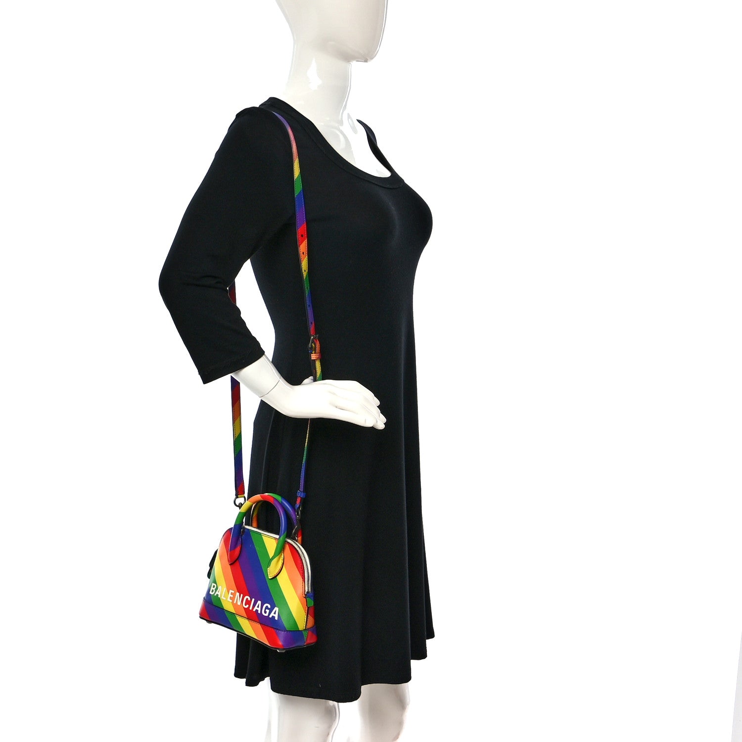 Balenciaga Smooth Calfskin Logo Rainbow XXS Ville Top Handle Bag Multicolor 2 of 8