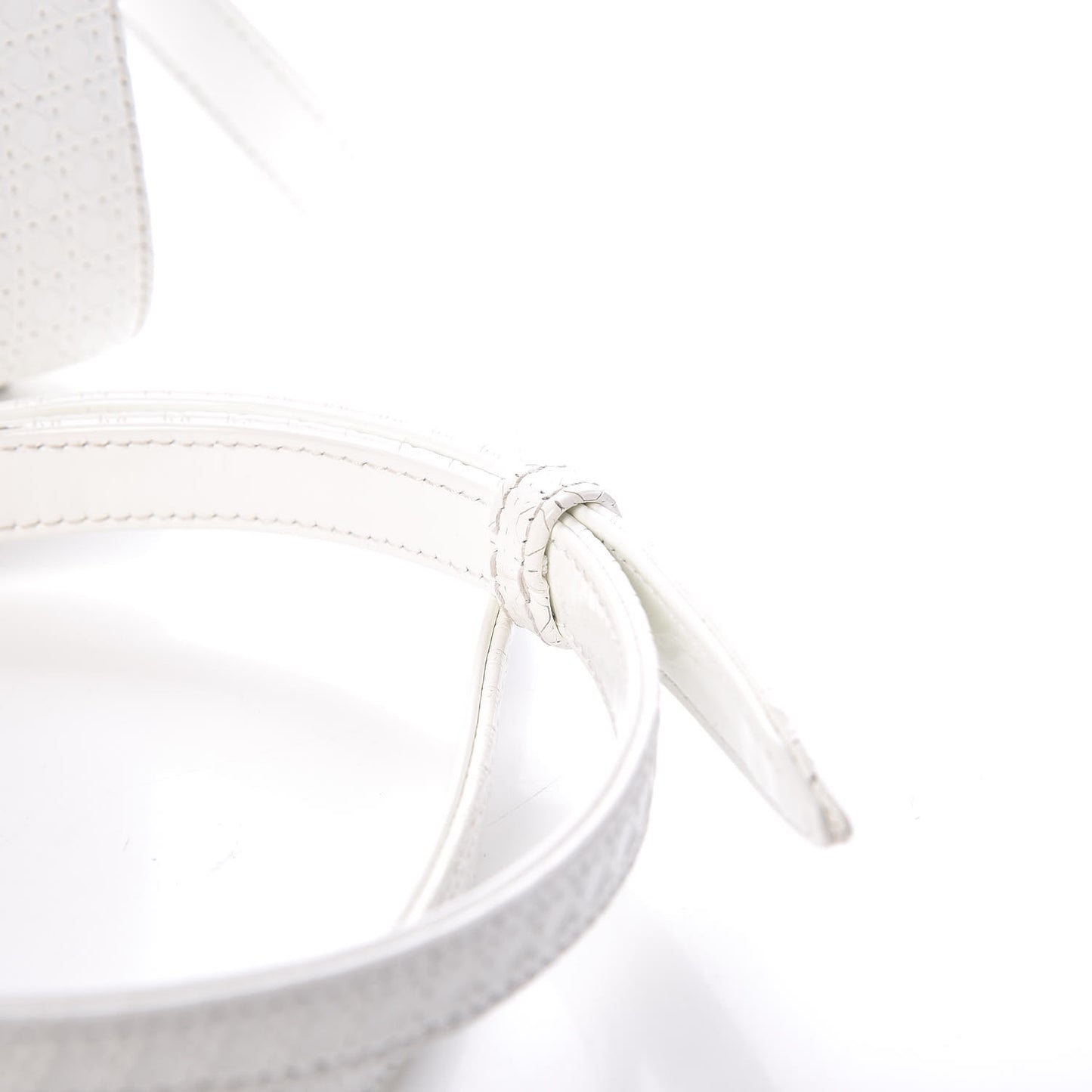 Patent Micro-Cannage Mini Lady Dior White