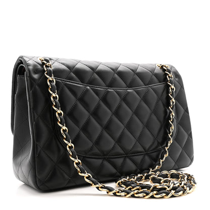 Chanel Lambskin Quilted Jumbo Double Flap Black 3 of 16