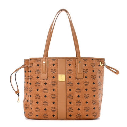 MCM Visetos Medium Liz Reversible Shopper Tote Cognac 1 of 15