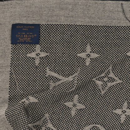 Louis Vuitton Wool Silk Monogram Neo Natte Shawl Black 3 of 3