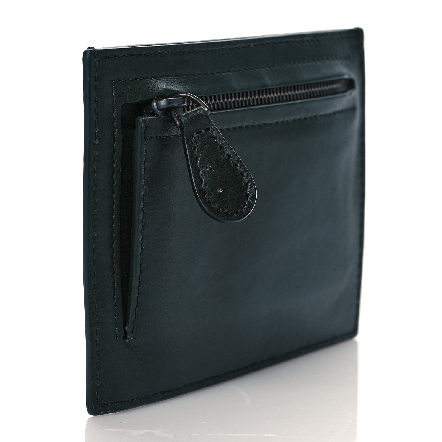 Bottega Veneta Nappa Intrecciato Zip Card Holder Bottle Green 3 of 9
