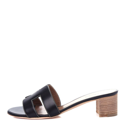 Hermes Calfskin Oasis Sandals 37 Black 1 of 11