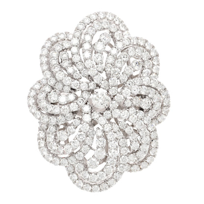 Parker & West by FASHIONPHILE 18K White Gold Diamond 5.85ctw Flower Cocktail Ring 54 7 1 of 5