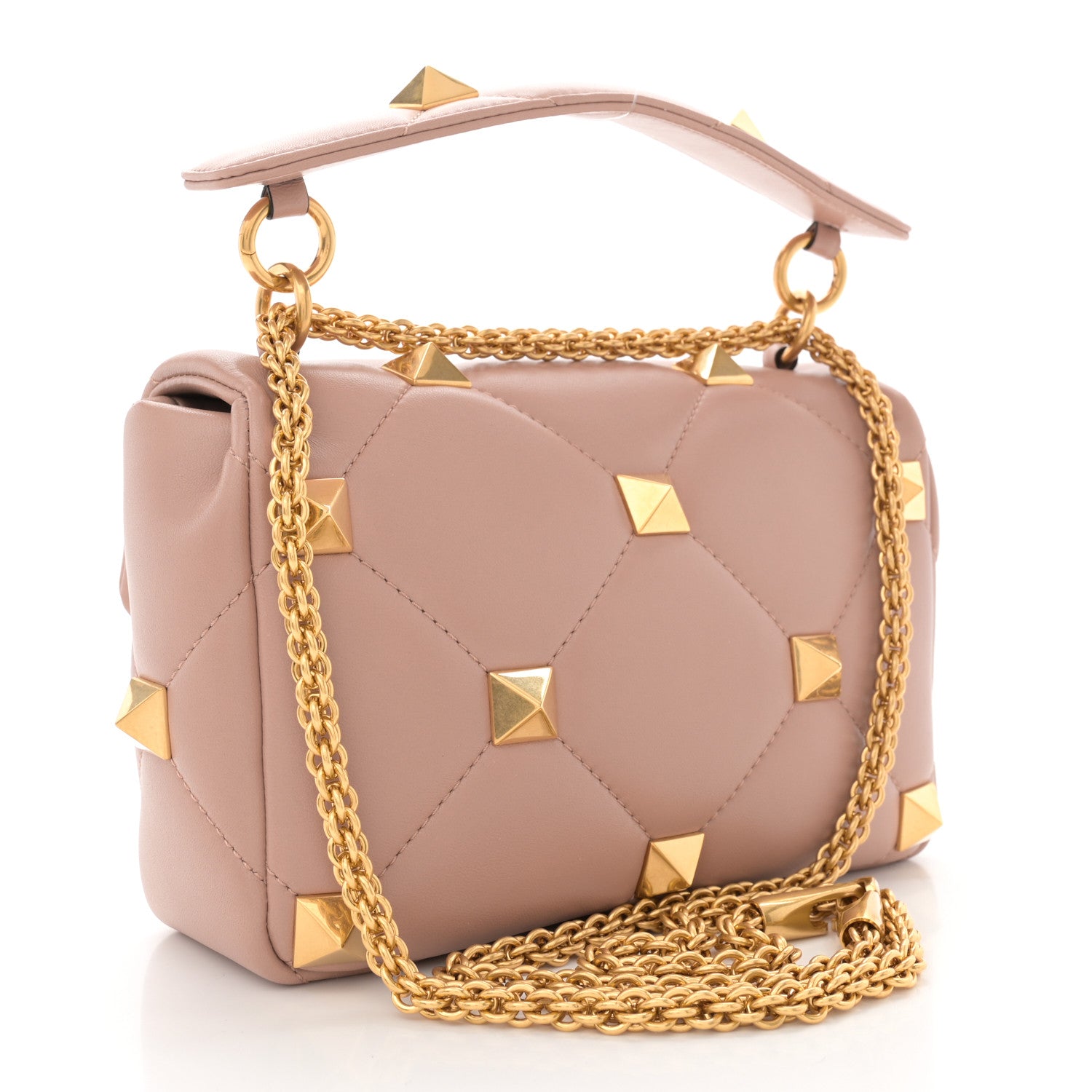 Valentino Garavani Nappa Medium Roman Stud Shoulder Bag Rose Cannelle 3 of 10
