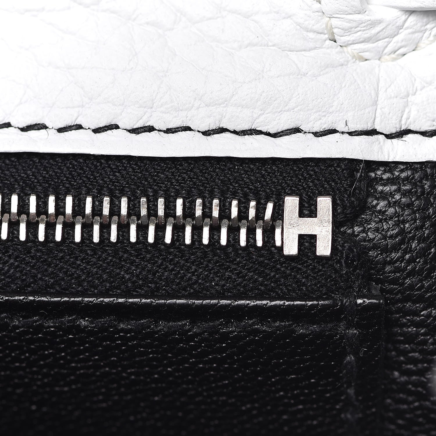 Hermes Taurillon Clemence Horseshoe Kelly Retourne 25 White Black 20 of 43