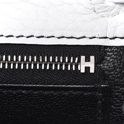 Hermes Taurillon Clemence Horseshoe Kelly Retourne 25 White Black 20 of 43