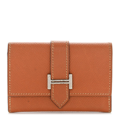 Hermes Epsom Bearn Card Case Wallet Gold 1 of 11