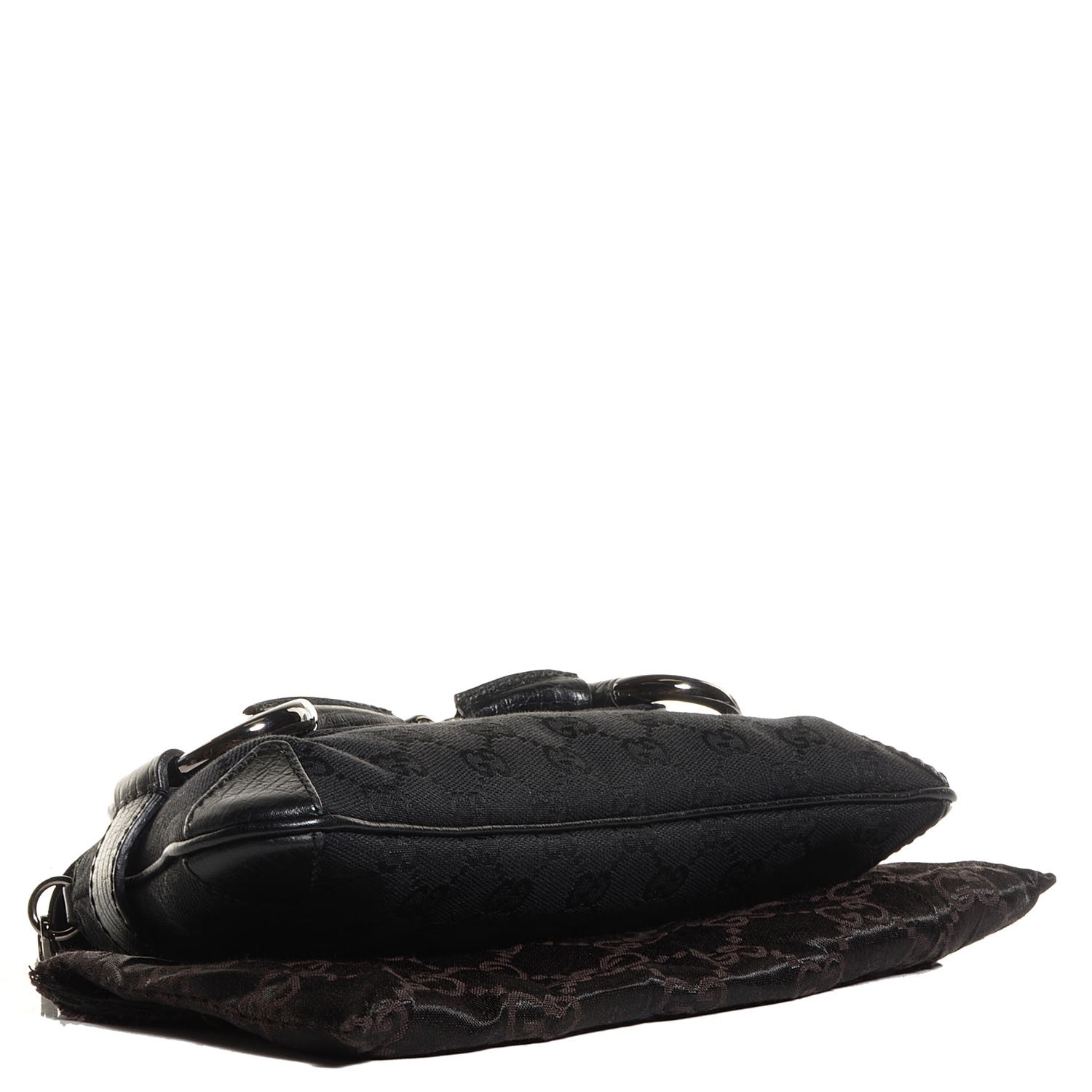 Gucci Monogram Horsebit Clutch Black 5 of 8