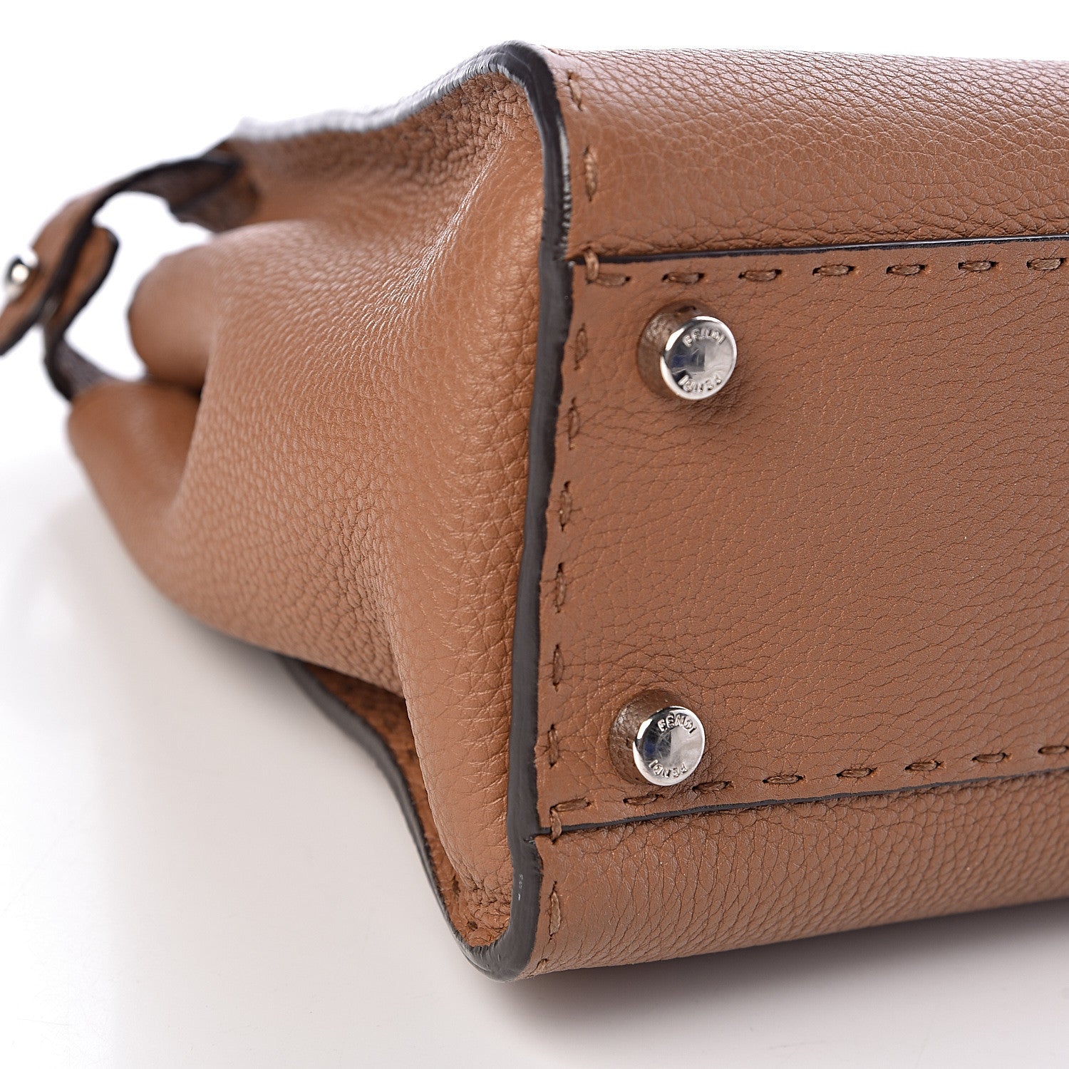 Fendi Cuoio Romano Selleria Bi-Color Medium Peekaboo Iconic Satchel Mou Deserto 11 of 12
