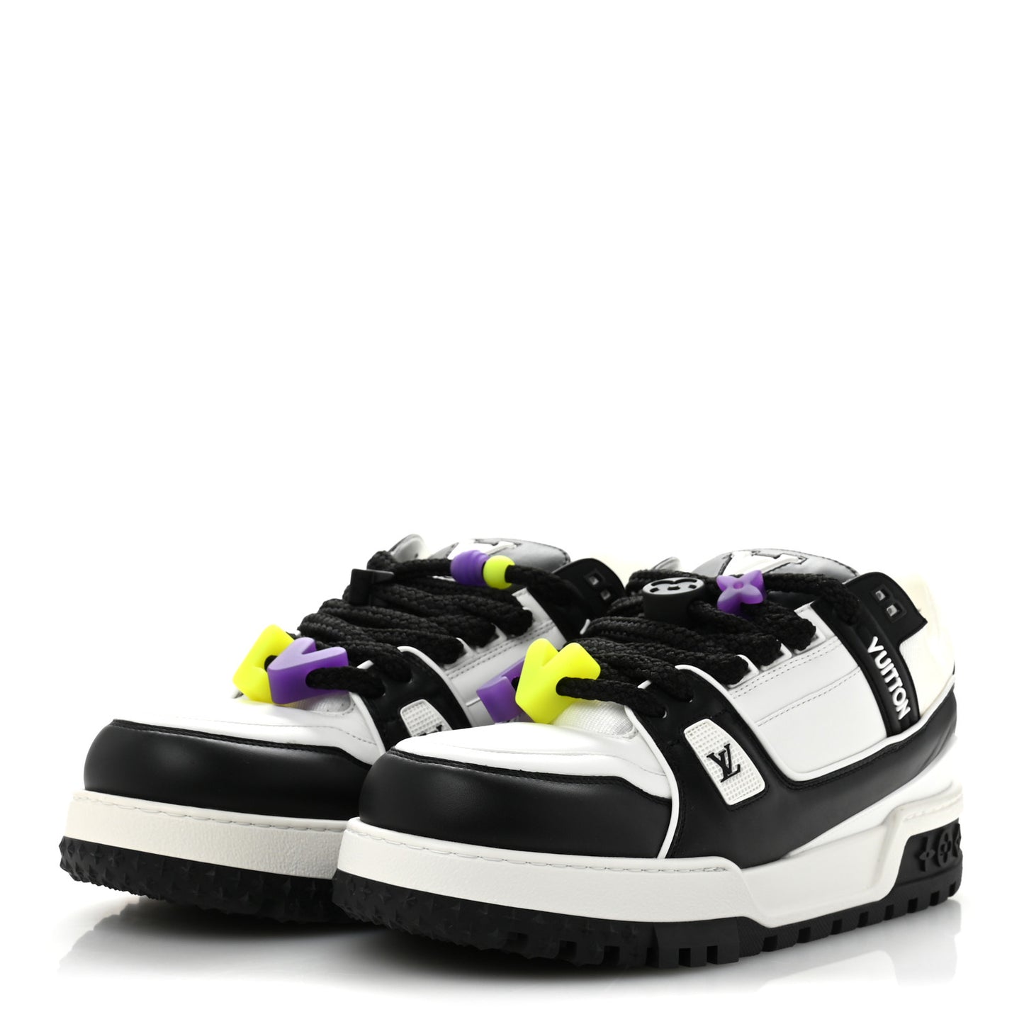 Calfskin Mens LV Trainer Maxi Sneakers 10.5 Black
