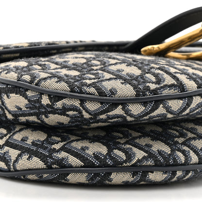 Christian Dior Oblique Saddle Bag Blue 10 of 12