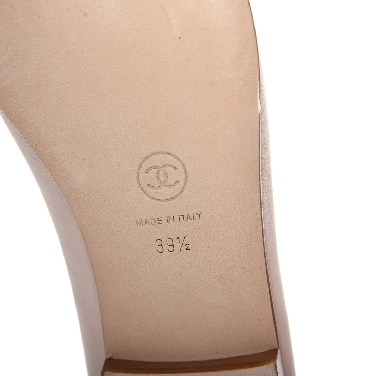 Lambskin Cap Toe CC Ballerina Flats 39.5 Beige
