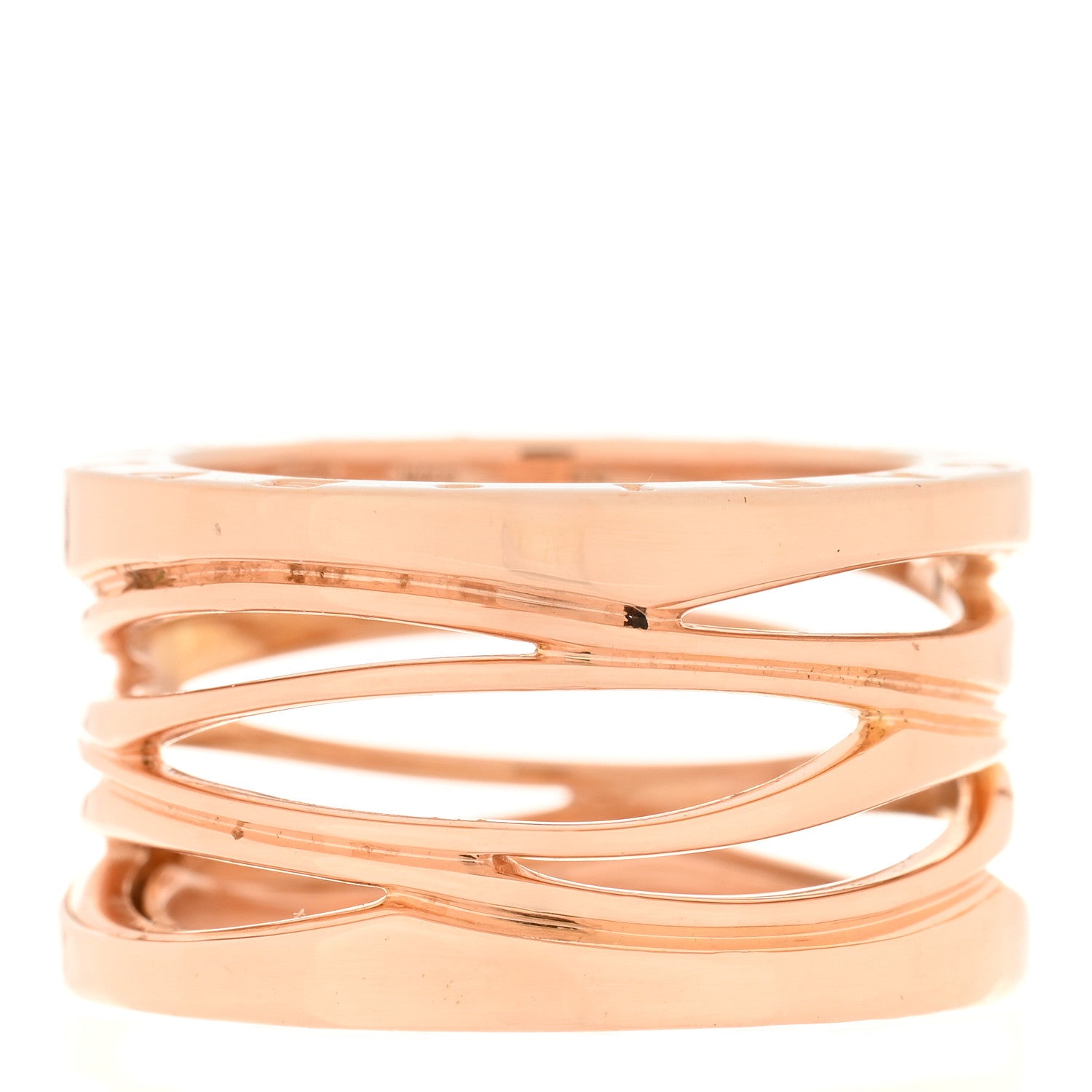 Bulgari 18K Rose Gold B.Zero1 Legend Four-Band Ring 55 7.25 1 of 6