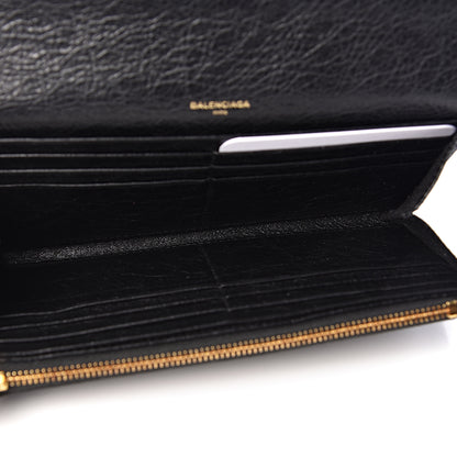 Balenciaga Agneau Classic Gold Hardware Money Wallet Black 5 of 7