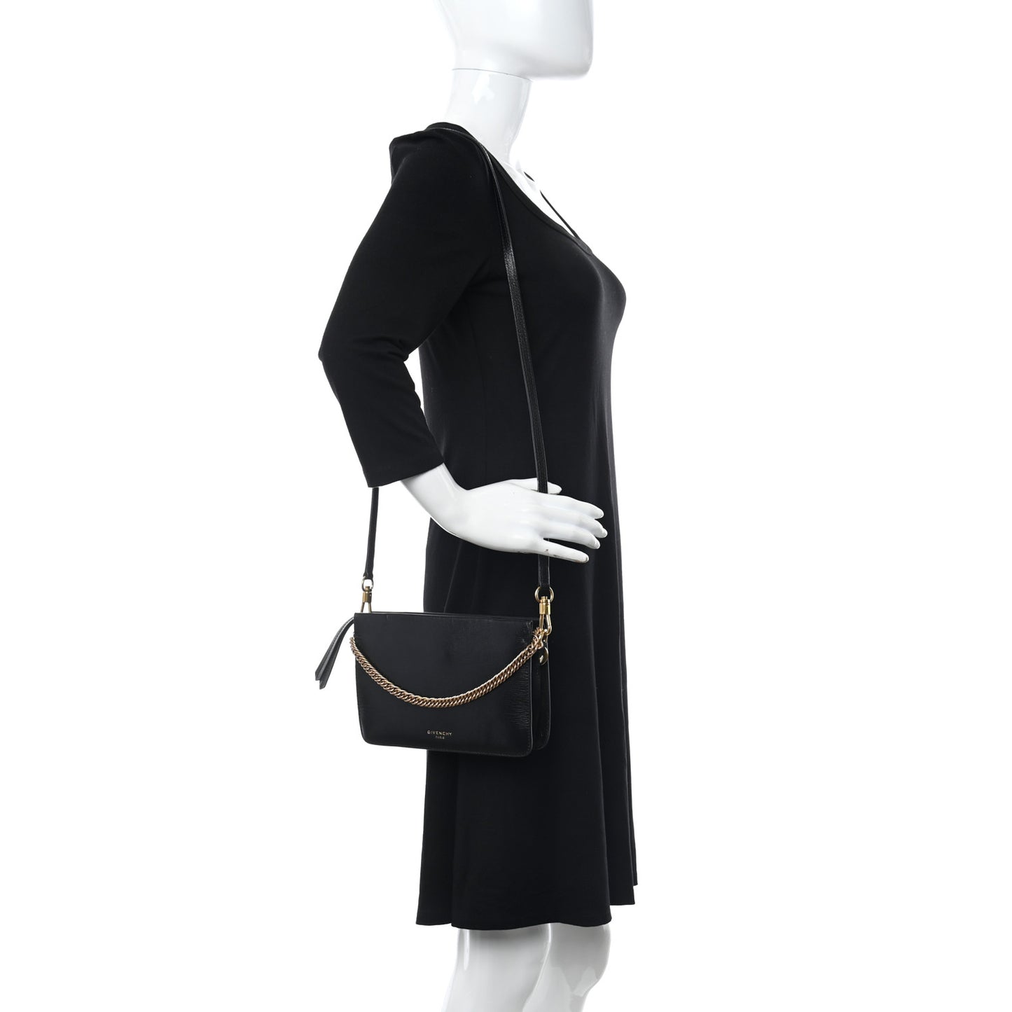 Textured Calfskin Cross 3 Crossbody Bag Black