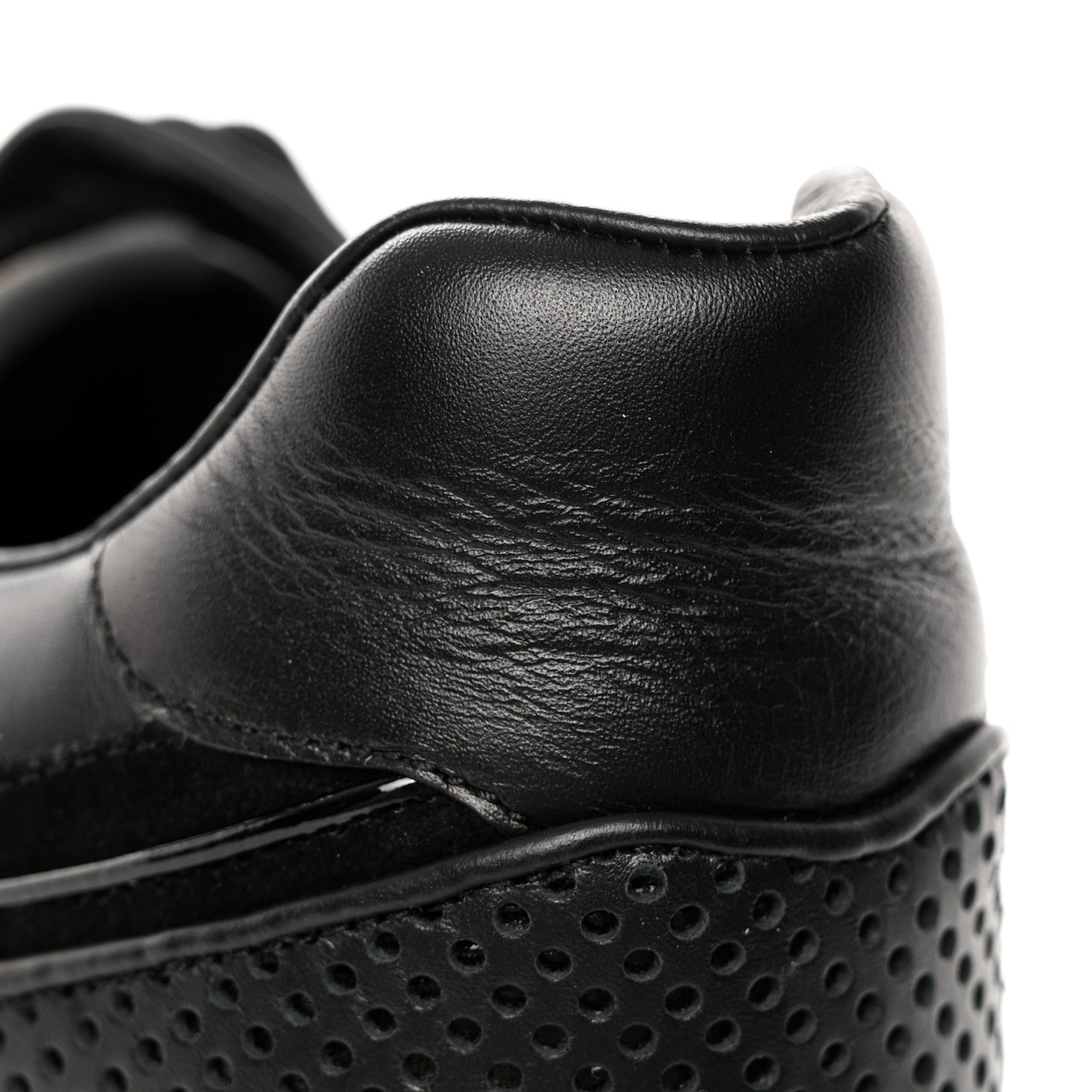 Nubuck Calfskin Perforated Run Away Sneakers 38.5 Black