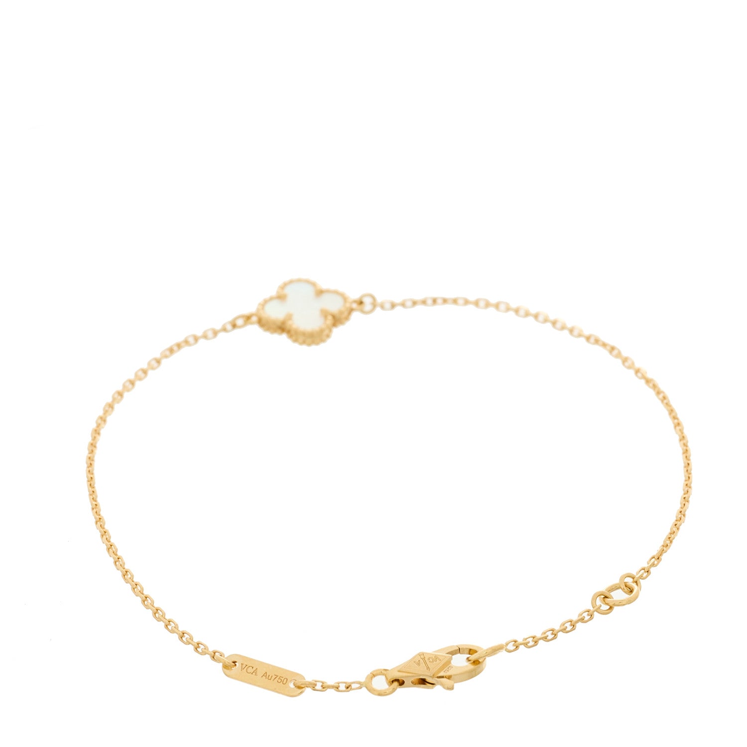 Van Cleef & Arpels 18K Yellow Gold Mother of Pearl Sweet Alhambra Bracelet 2 of 4