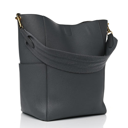 Celine Soft Grained Calfskin Sangle Bucket Bag Kohl 2 of 14