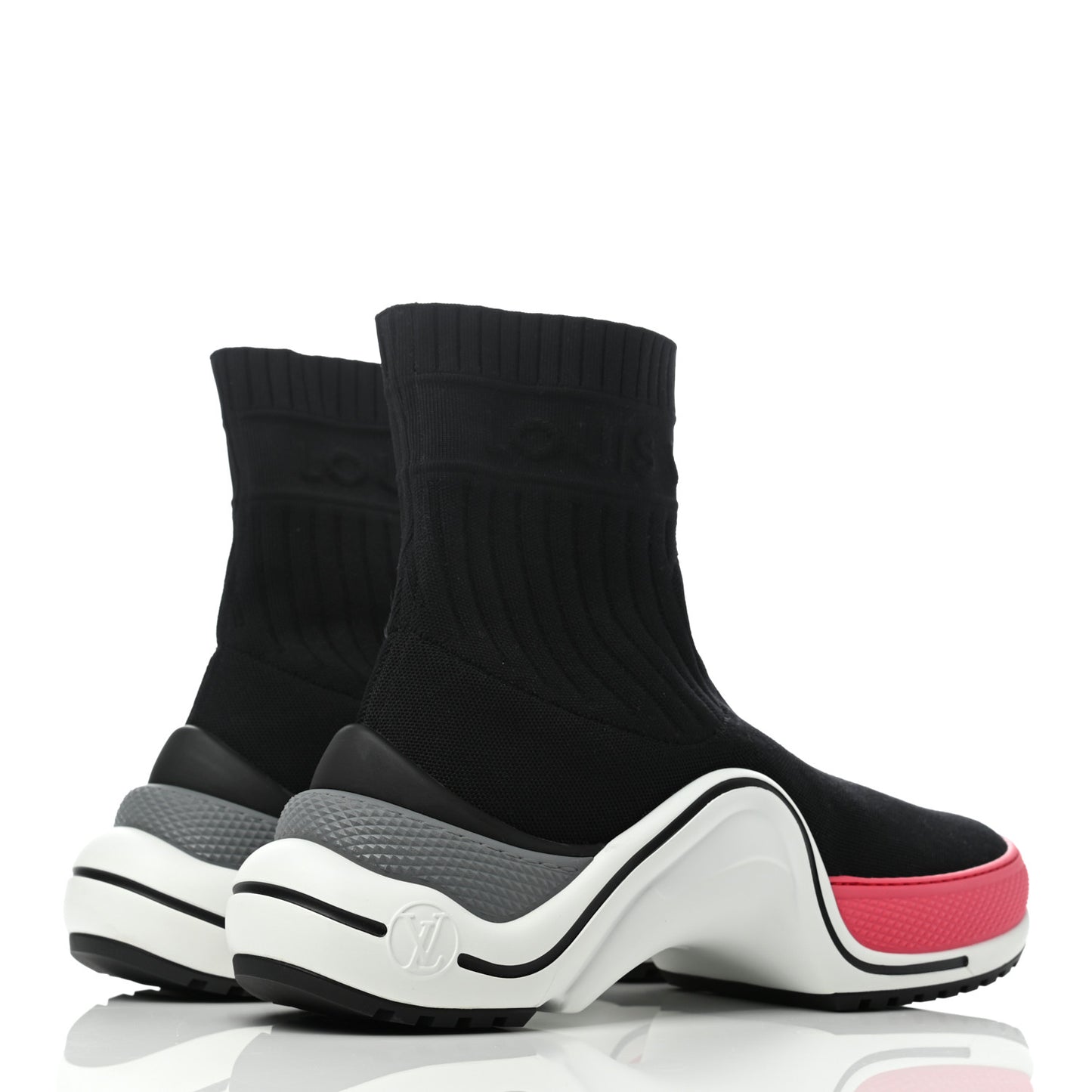 Stretch Textile LV Archlight Sneaker Boots 40.5 Fuchsia Black