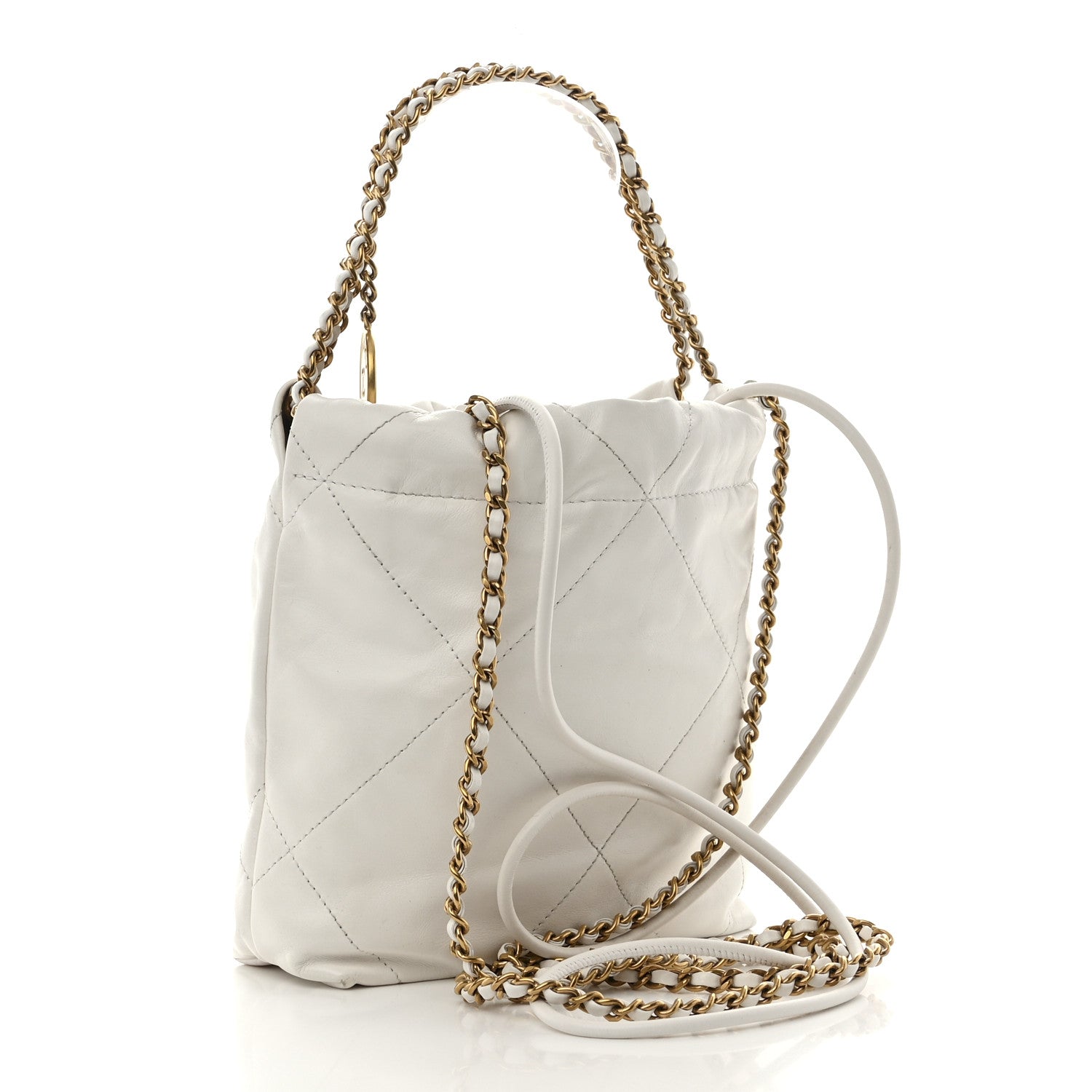 Chanel Shiny Calfskin Quilted Mini Chanel 22 White 3 of 11
