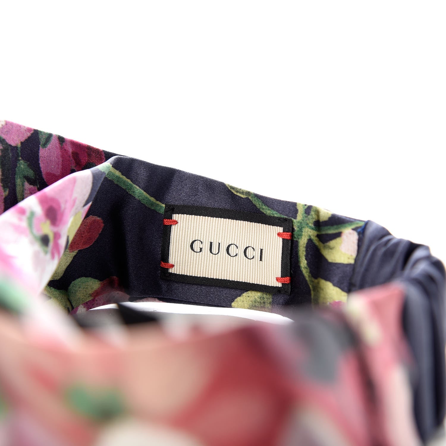 Gucci Silk Blooms Print Duchesse Headband Navy 3 of 5
