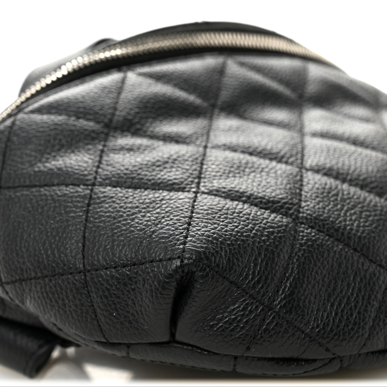 Chanel Grained Calfskin Quilted Waist Belt Bag Black 9 of 10