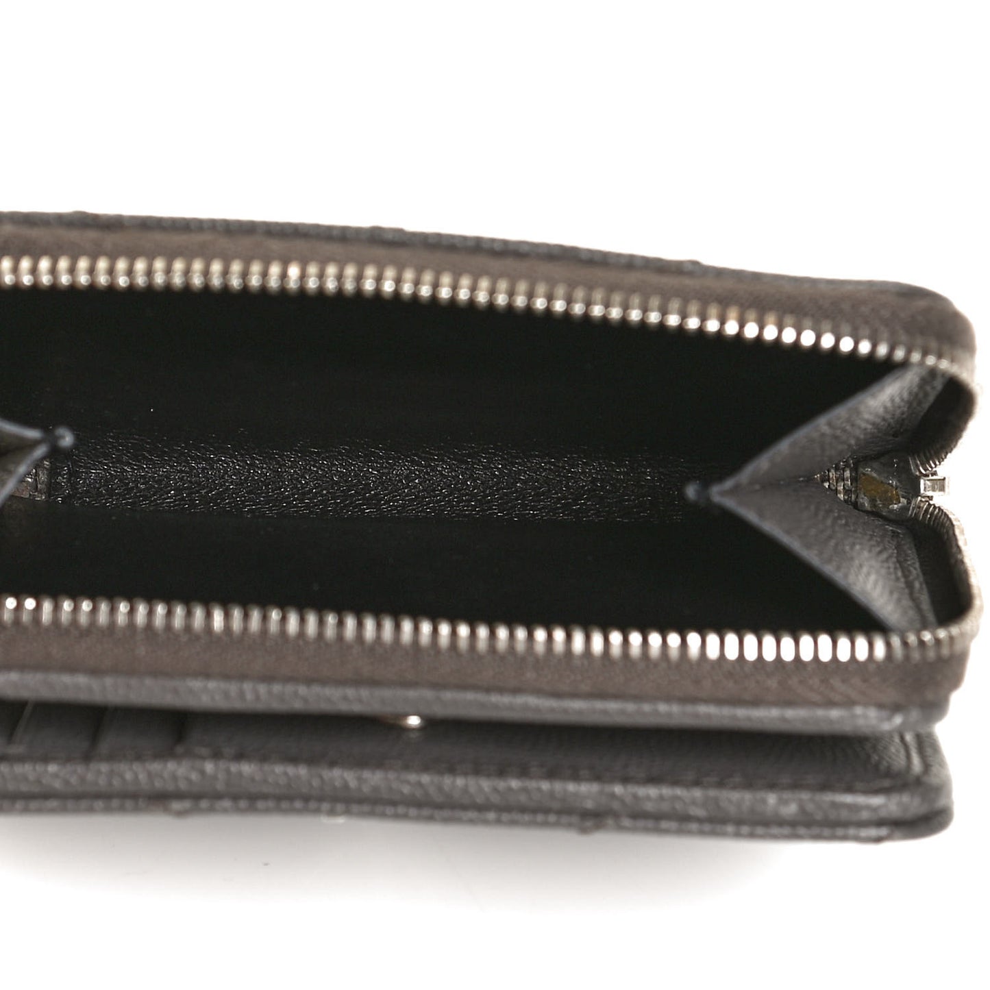 Grain De Poudre Matelasse Chevron Monogram Compact Zip Around Wallet Earth