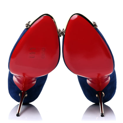 Christian Louboutin Suede Metalipp 120 Pumps 41.5 Indigo Bronze 5 of 6