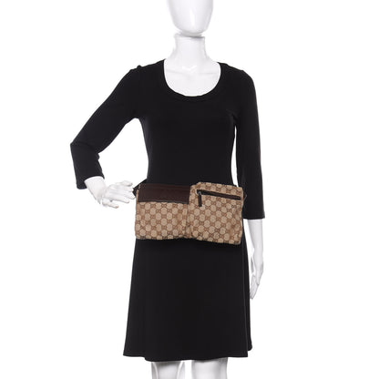 Gucci GG Monogram Double Pocket Belt Bag Dark Brown 2 of 14