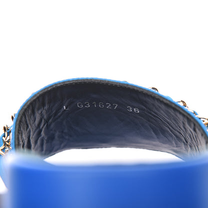 Chanel Satin Chain Flat Sandals 36 Bright Blue 7 of 11