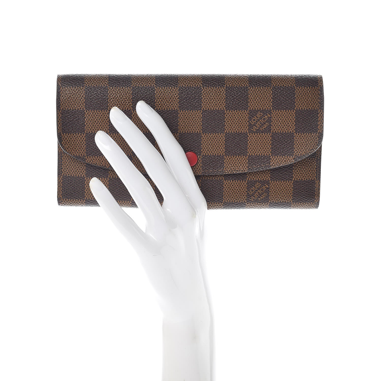 Louis Vuitton Damier Ebene Emilie Wallet Red 2 of 7