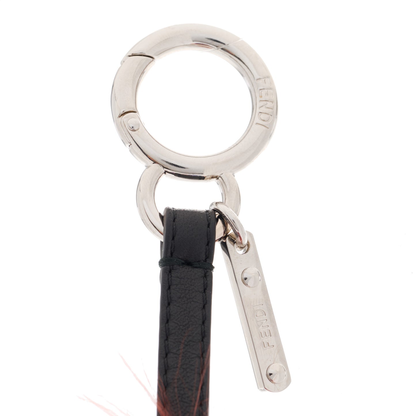 Mink Fox Fur Dad Wonders Bag Charm Peach Pink Rust
