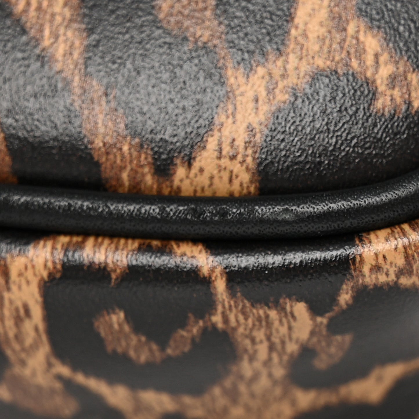 Calfskin Heart Leopard Print Monogram Baby Lou Camera Bag Toffee